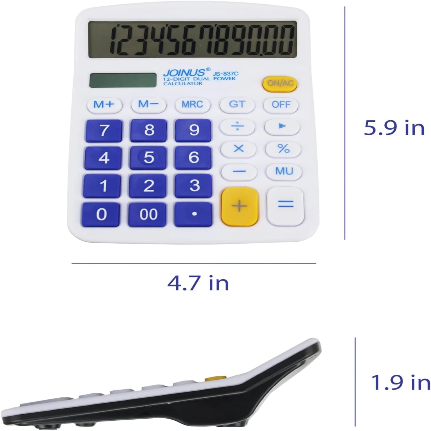 Calculators, 12-Digit Battery Office  Desk Desktop Calculators with Large LCD Display Big Sensitive Button (Navy Blue) Caculator