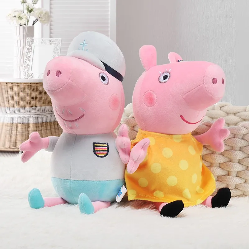 30CM 원래 Peppa 돼지 페이지 돼지 할아버지 돼지 할머니 플러시 장난감 어린이 페이지 소년 소녀 인형 Peppa 조지 인형 생일 선물