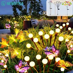 6/8LED Solar Firefly Light Garden Solar Butterfly Powered Lighting Waterproof Landscape Decor Lawn Yard Pathway Patio Christmas