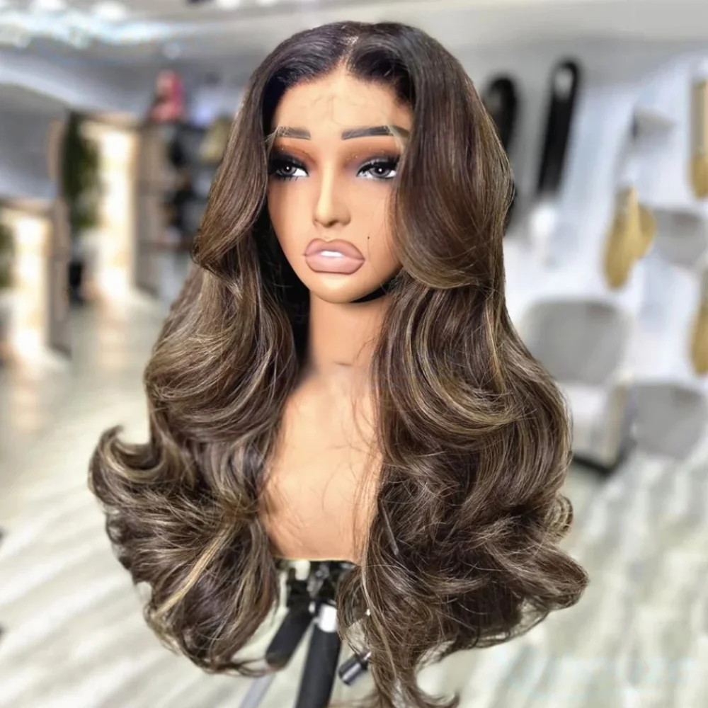 

Glueless Natural Highlight Blond 5x5 Silk Base Human Hair with BabyHair Soft Body Wave HD Lace Hair Preplucked