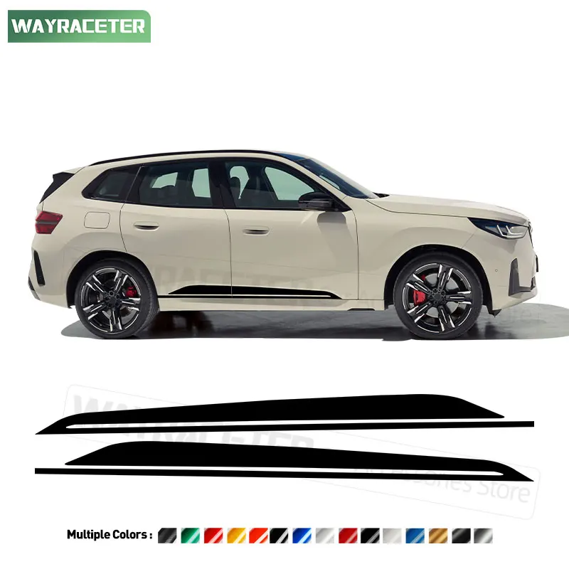 

2 Pcs M Performance Decal Carbon Fiber Vinyl Door Side Stripes Sticker For BMW X3 G45 2024 2025 30e 20d M Sport M50 Accessories