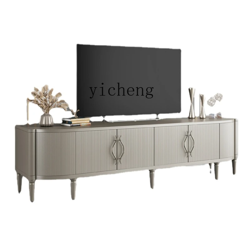 XL Light Luxury Solid Wood TV Tea Table Combination Living Room Film and Television Cabinet Champagne Gold Floor Cabinet