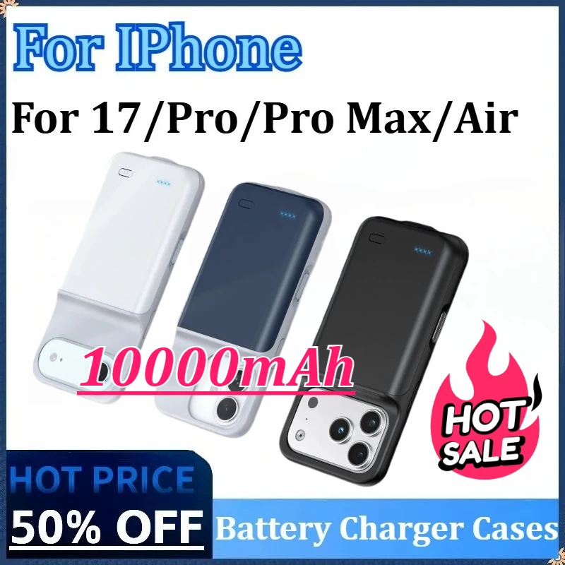 

For IPhone 17 / Pro / Pro Max / Air Phone Charger Battery Case 10000mAh External Battery Portable Powerbank Charging Cover
