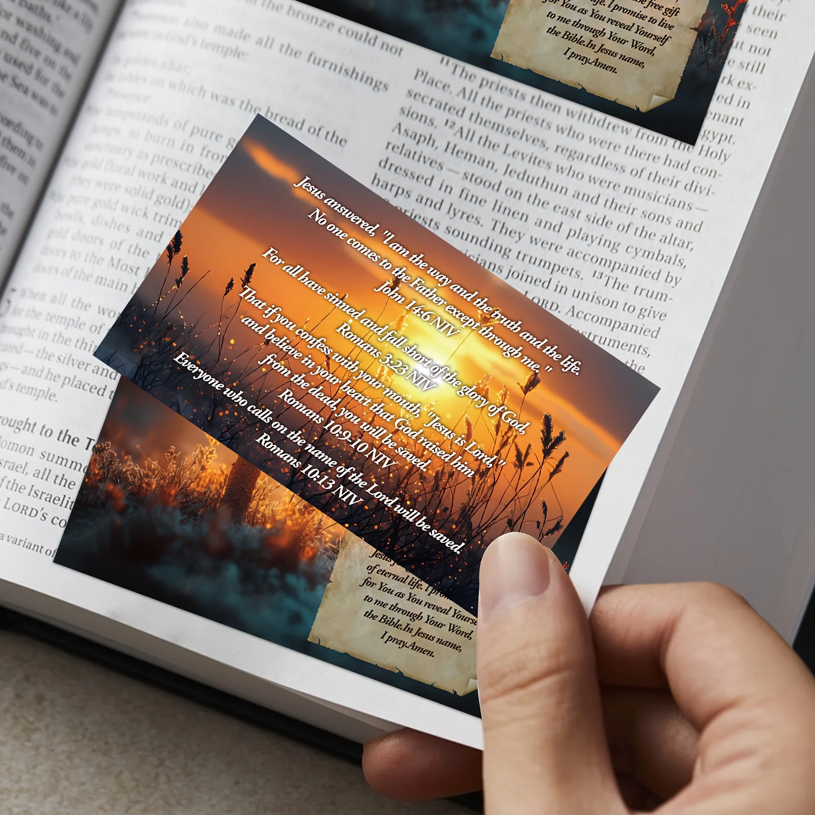 100 Pcs Bulk Plan of Salvation Cards Prayer Cards Gospel Tract Cards Pocket Holy Postcards Inspirational Bible Verses Wallet Pla