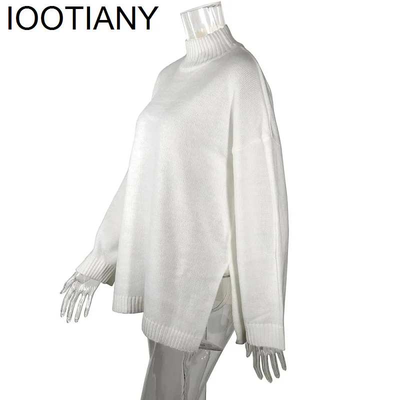 IOOTIANY Turtleneck Knit Sweater Dress Women White Long Spring 2023 Spring Autumn Winter Khaki Sexy Dresses Streetwear Jumper