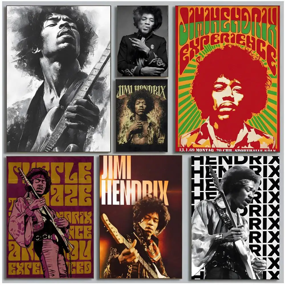 Legendary Rock Musician J-Jimi Hendrix Poster Modern Wall Art Bedroom Living Room Print Unframed
