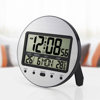 A29M-Alarm Clock 12/24 Hour Battery Operated Self-Setting Wall / Desk Mount Calendar Digital Clock For Bedroom Bedside