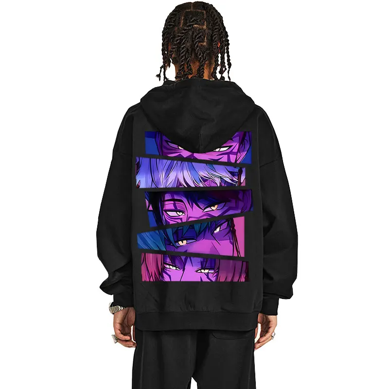 

Movie KPop Demon Hunters Saja Boys Eyes Graphic Zipper Hoodie Male Vintage Zip Up Hoodies Men Women Korean Fashion Trend Jacket