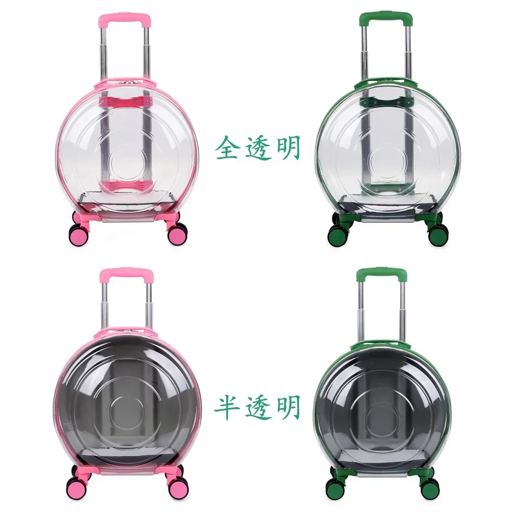 New PC Pet Trolley Case Transparent Air Case Cat Bag Going Out Pet Dog Portable Bubble Case New Large-capacity