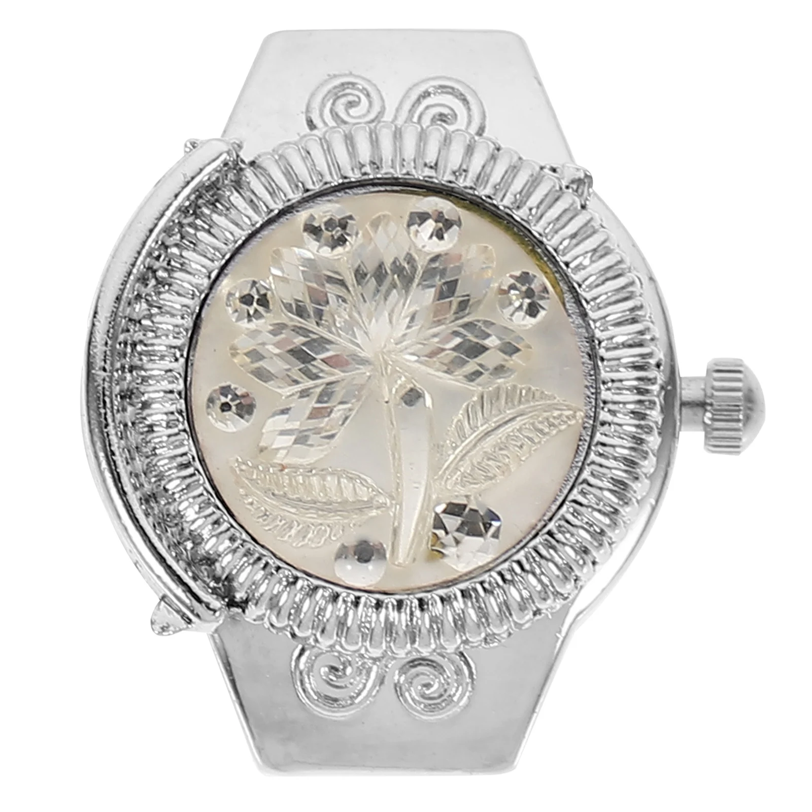 

1pc Finger Quartz Lightweight Zinc Alloy Clear Time Display For Women Fashion Ring Watch Jewelry Decorative Watch Portable