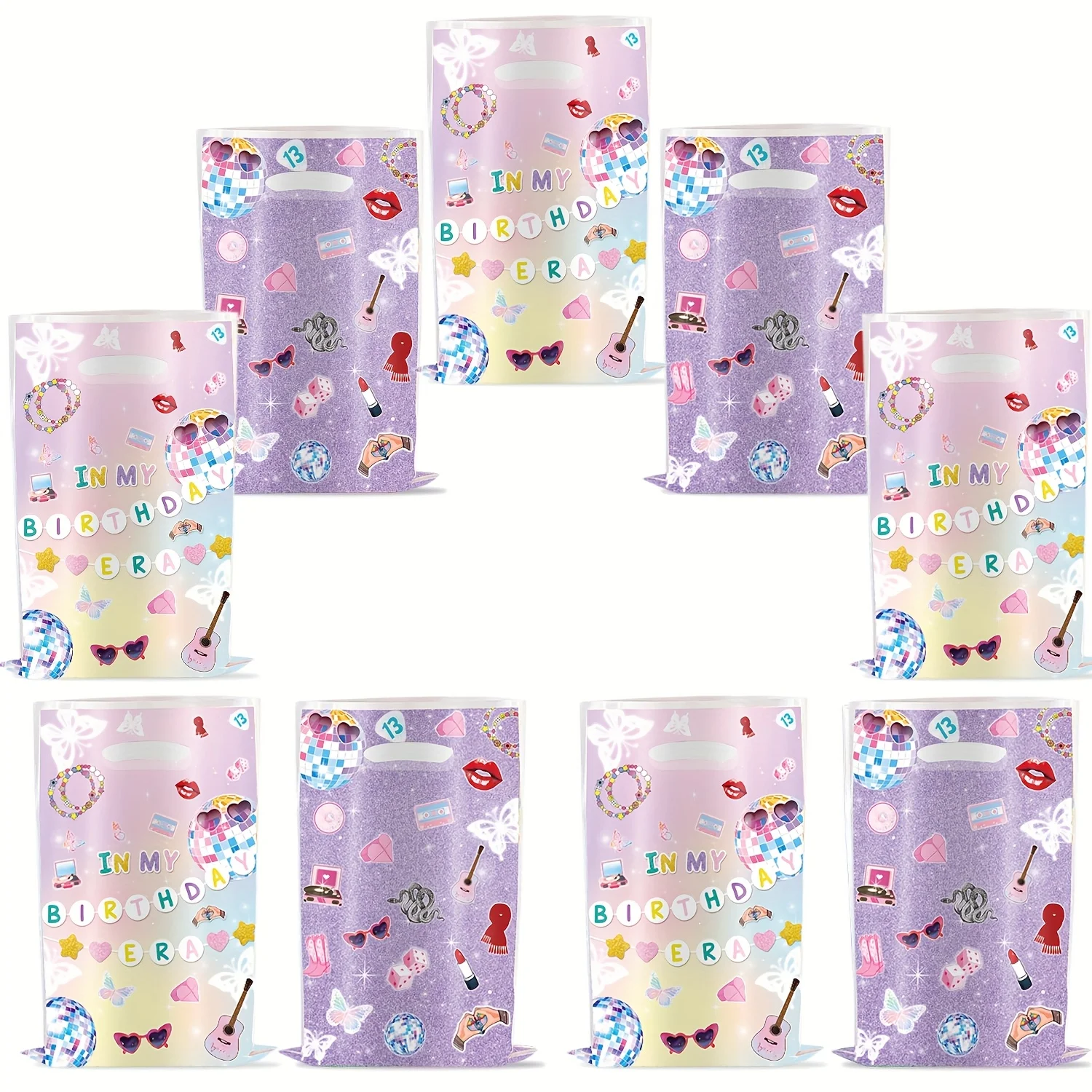 

Purple Music Gift Bag, Cute Musical Notes Bag, Canvas Storage Pouch for Concert Merchandise, Party Favors, and Daily Essentials