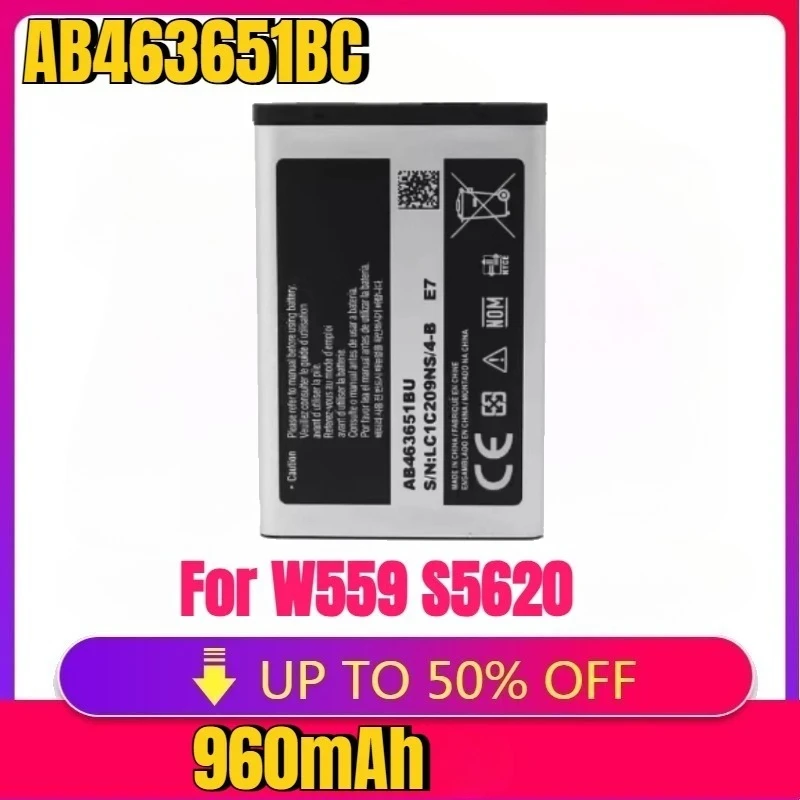 

New High-quality Battery AB463651BC AB463651BE AB463651BU for W559 S5620 S5630C C3200 F339 S5296 C3322 GT-C3530 GT-S5610