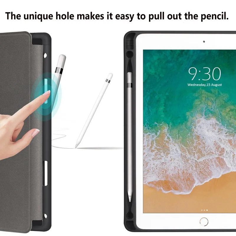 Slim leather case For iPad Pro 10.5 with Pencil Holder Cover for iPad Air 3 10.5 2019/ iPad Pro 10.5 2017 2015 case+film+pen