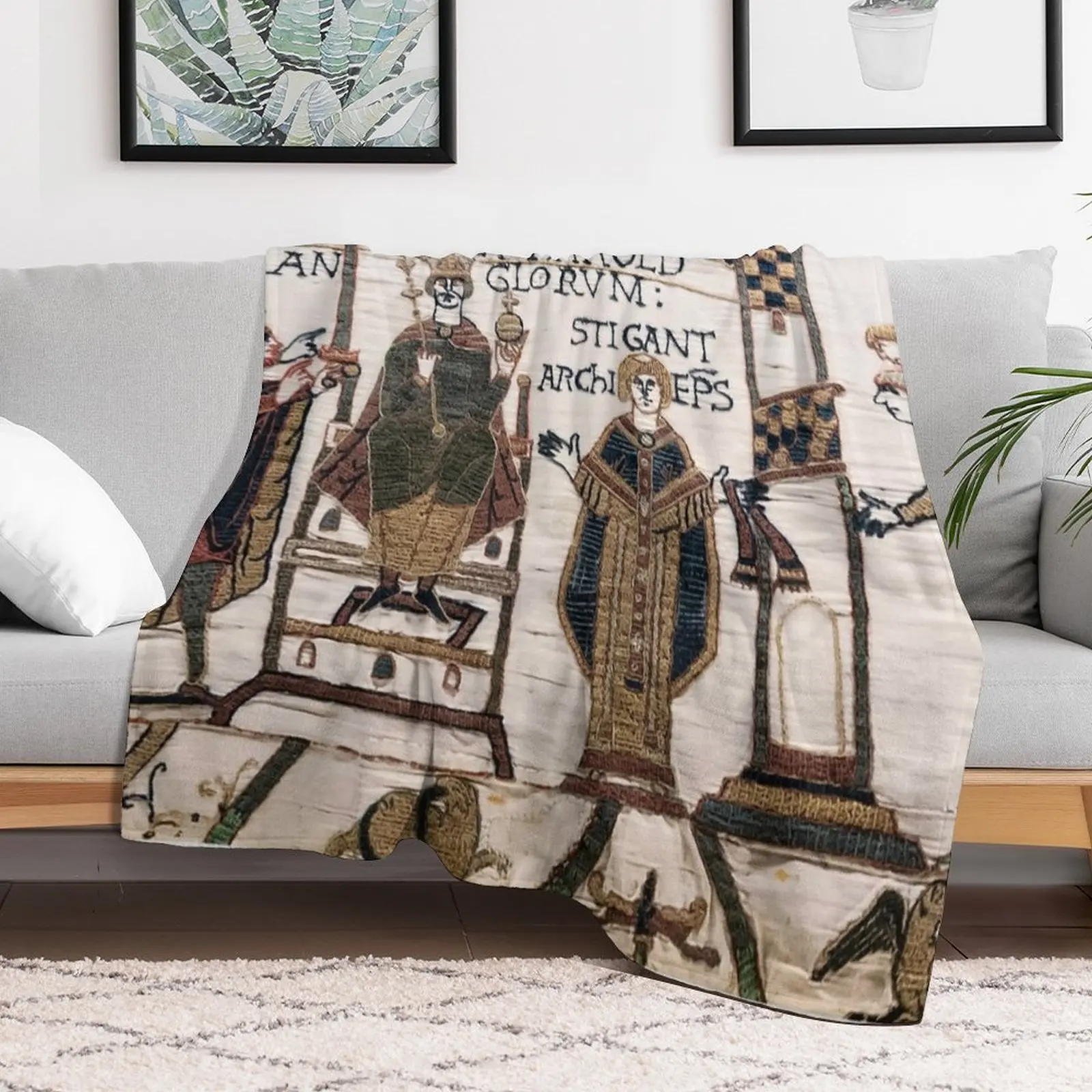 Bayeux Tapestry Harold coronation Throw Blanket Lightweight Warm Blanket for Indoor Outdoor Use