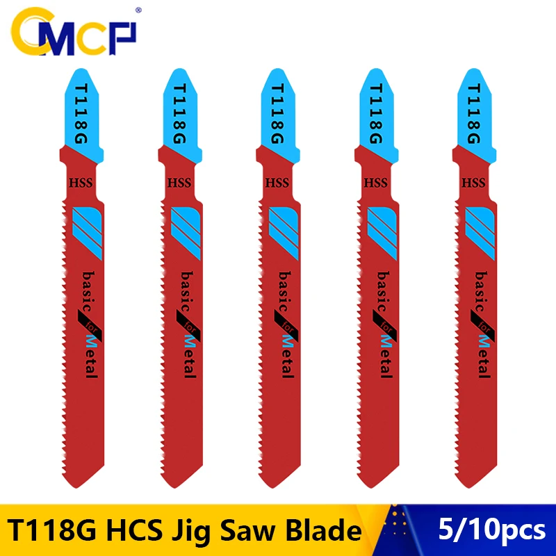 

CMCP 5/10Pcs T118G Jigsaw Blades Set T-Shaft HCS Jig Saw Blades for Wood Plastic and Metal Cutting Tools