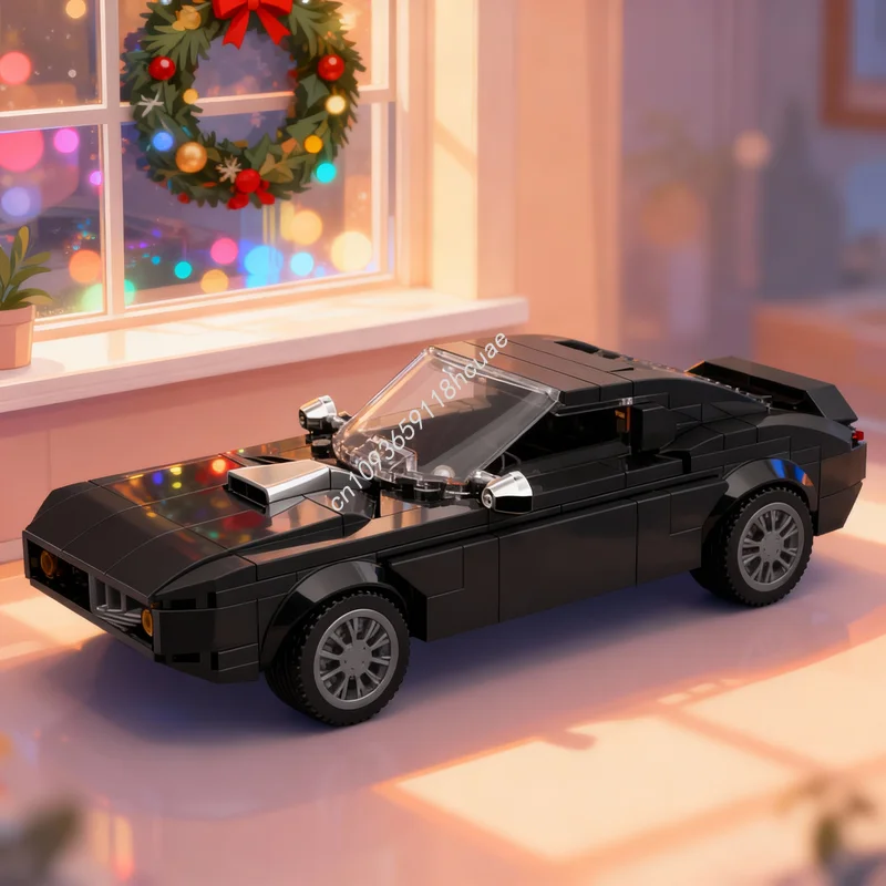 

289 деталей MOC City Champions: Модель Ford Mustang Shelby, конструктор, архитектурные игрушки, рождественские подарки, кирпичики