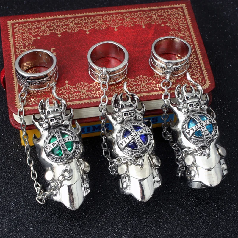 Fashion Japan Anime Hitman Reborn Joint Ring Gemstone Revolving Rings Cosplay Props Figure Toys Punk Gothic Fans Party Gifts