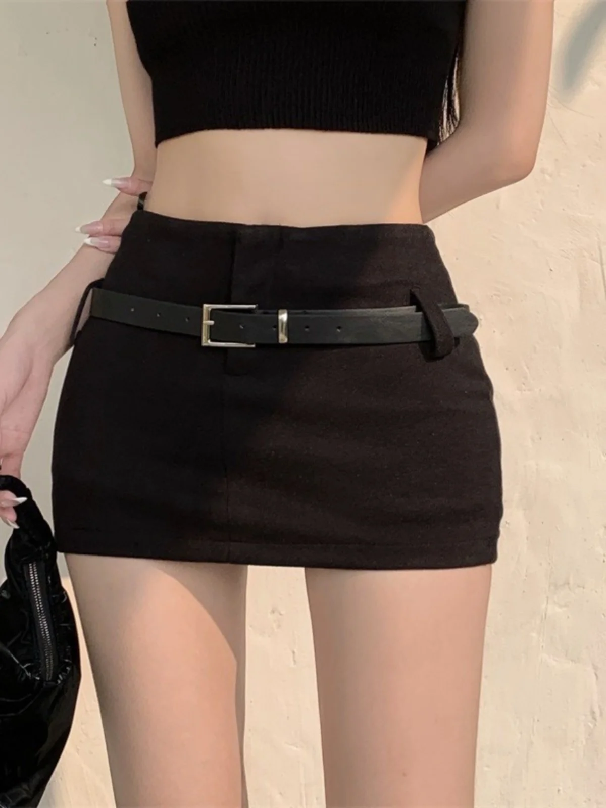 مثير بلا ألف خط تنورة المرأة عالية الخصر سليم صالح الصيف Faion حجم كبير الكورية Sle ort تنورة Bodycon تنورة