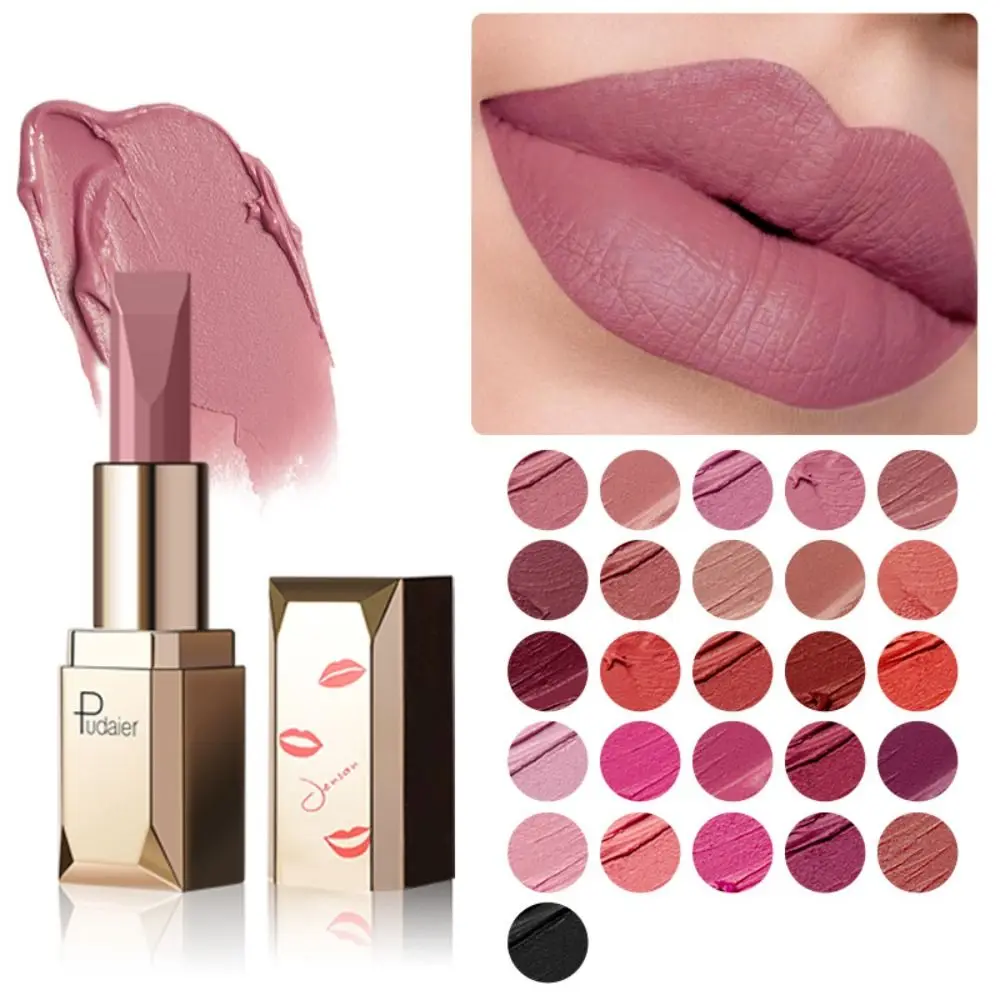 Smooth and Light Matte Velvet Matte Lipstick High Pigment Stain Resistance Matte Lip Gloss Waterproof Moisturizing Lip Makeup