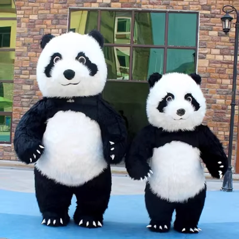 2.6M Giant Inflatable Panda Mascot Costume Plush Polar Bear Adult Walking Inflatable Props Christmas Holiday Performance Suit