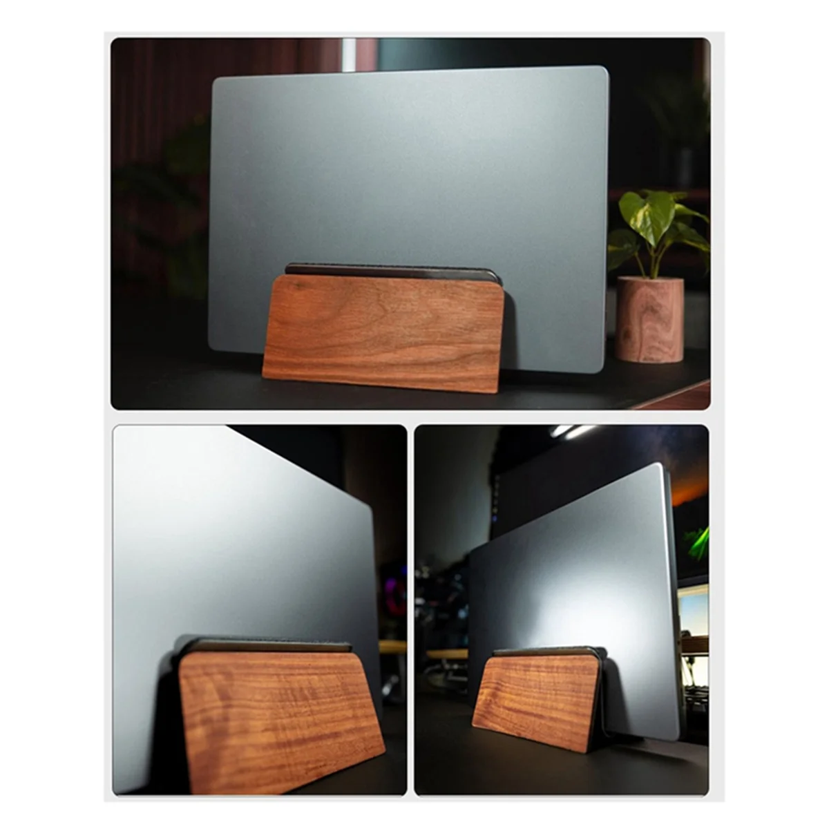 Walnut Vertical Laptop Storage Stand Tablet Stand Vertical Desktop Multifunction Convenient Cooling Base