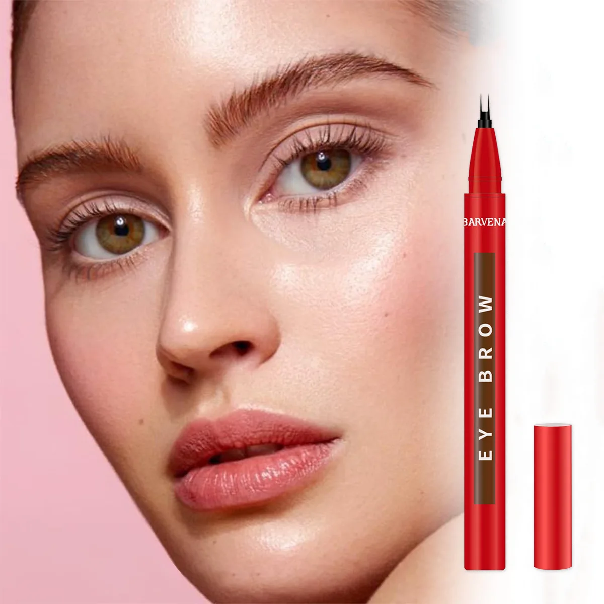 Lápis de sobrancelha e delineador 2 em 1, contorno de sobrancelha selvagem suave de seda, estilo versátil popular, caneta modeladora de sobrancelha