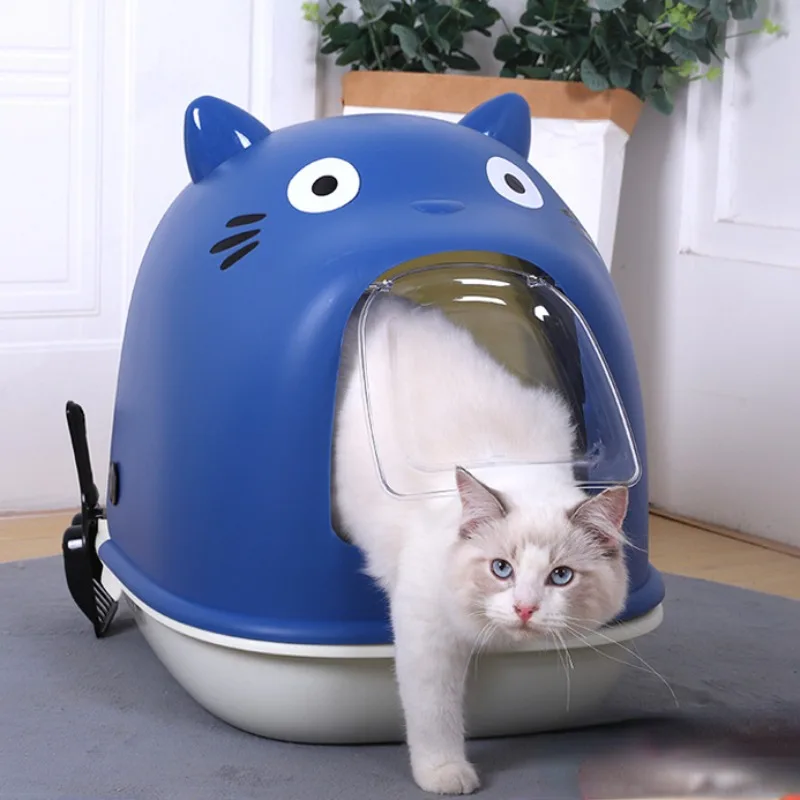 

Cat Litter Box Fully Enclosed Extra Large Deodorant Anti-splashing Oversized Toilet Cat Bedpans Basin Deodorant Poop Basin