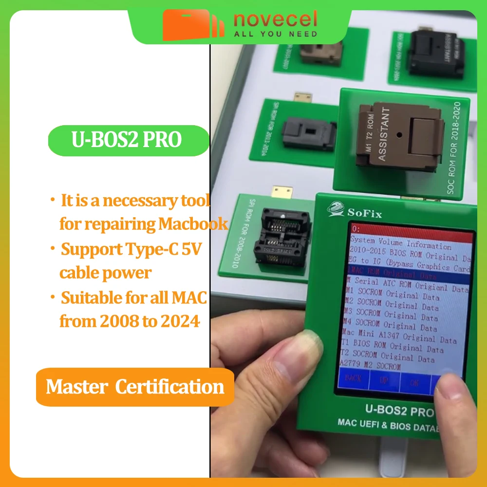 Sofix U-BOS2 Pro UEFI & BIOS Database Assistant for MacBook 2008-2024 M1 T2 M2 M3 M4 ATC ROM Chips BIOS Repair Programmer Tools