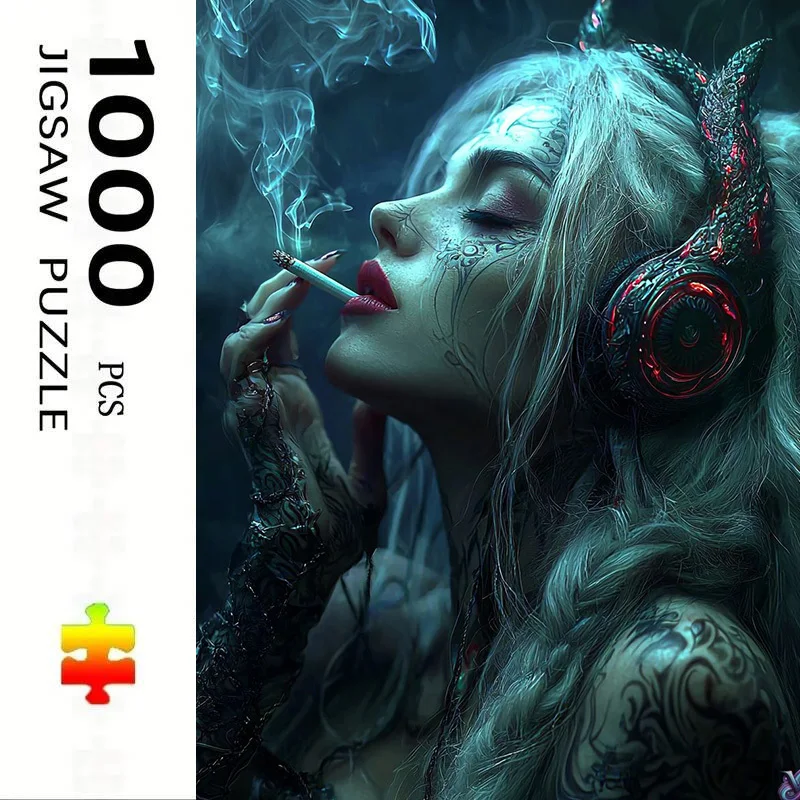 

500/1000 Pieces Jigsaw Puzzlea Smoking Tattooed Girl Jigsaw Puzzle Educational Toy for Kids Children 's Games Christmas Gift