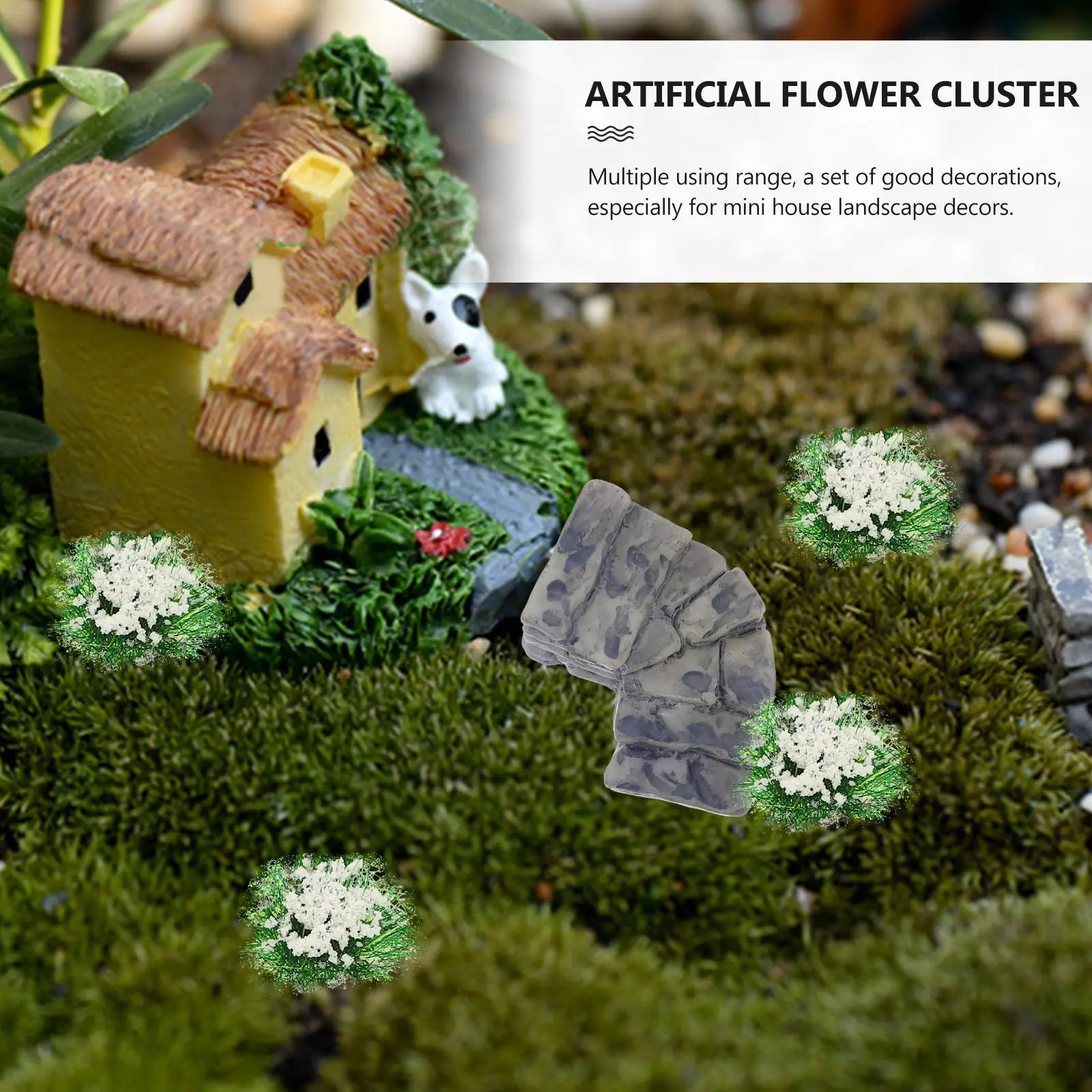 

1 Box Miniature Vegetation Simulation Flower Cluster Mini House Scene Decoration Miniature Ornament Mini Fake Flower Simulation