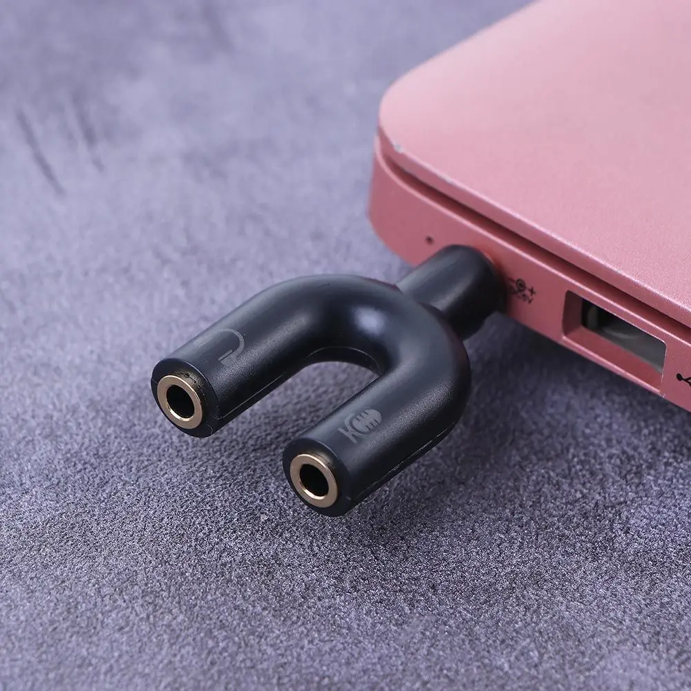 Адаптер для шнура наушников Разветвитель гарнитуры Разъем 3,5 мм U-образный адаптер Аудиокабель Разветвитель для наушников Разъем для микрофона