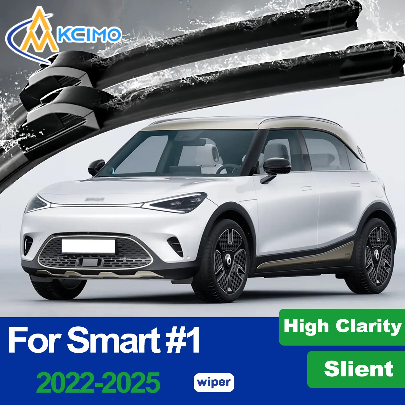 

For Smart #1 2022-2025 Front Windshield Wiper Blades 2pcs Slient Rain Windscreen Window Accessories