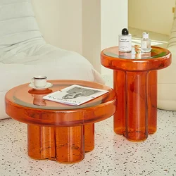 Nordic Light Luxury Glass Coffee Table Living Room Combination Coffee Table Transparent Modern Design Creative Furniture