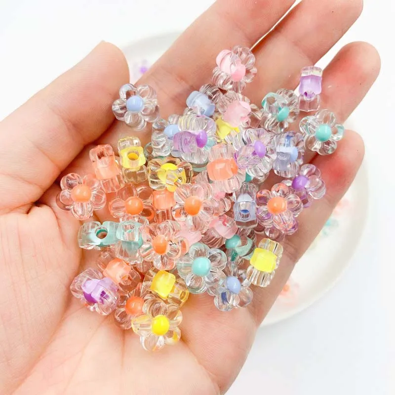 30pcs 12mm perline di fiori acrilici opachi girasoli distanziatori perline risultati Charms per gioielli che fanno accessori fatti a mano fai da te