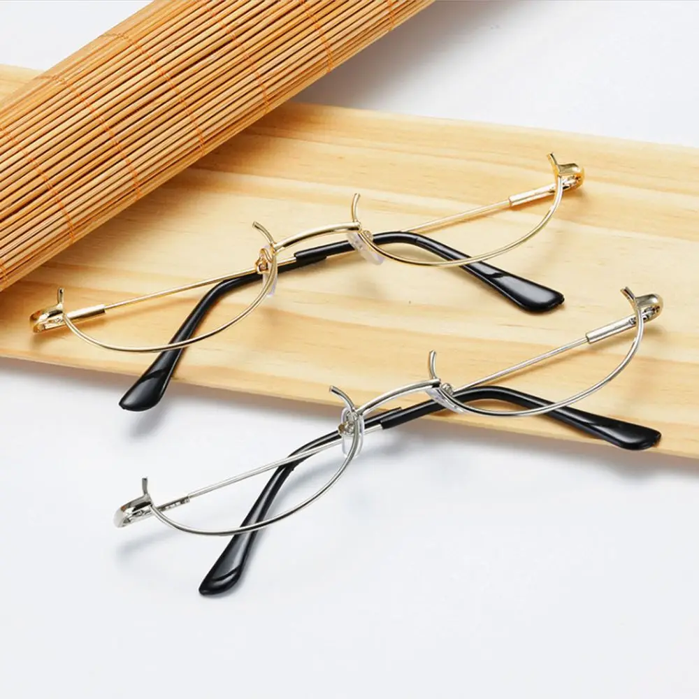 Glasses Frame Half Frames Photography Eyeglasses Metal No Lens Decoration Eyewear Cosplay Party Fashion Glasses Frame