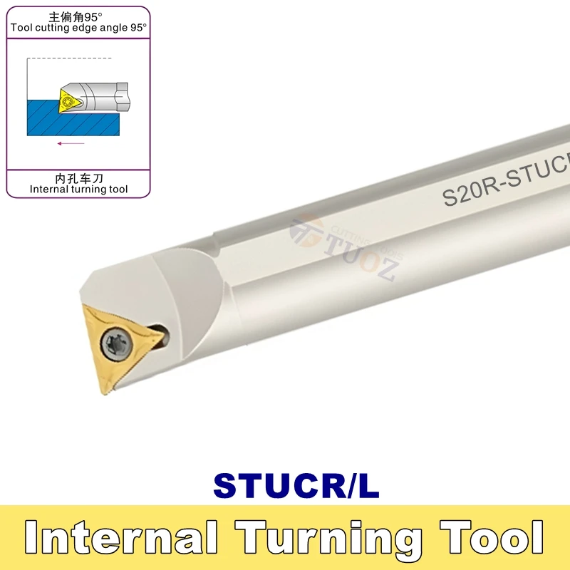

TUOZ 95-Degree Lathe Internal Hole Tool Holder S10K/S12M/S16Q/S20R/S25S-STUCL/STUCR11/09/16 CNC Tool Holder