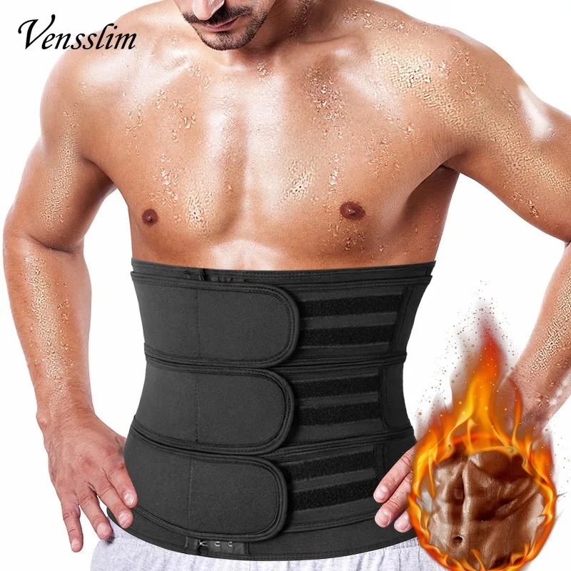 Vensslim Men Waist Trainer Neoprene Sauna Slimming Belt Abdomen Body Shaper Corset Weight Loss Sweat Belly Compression Strap