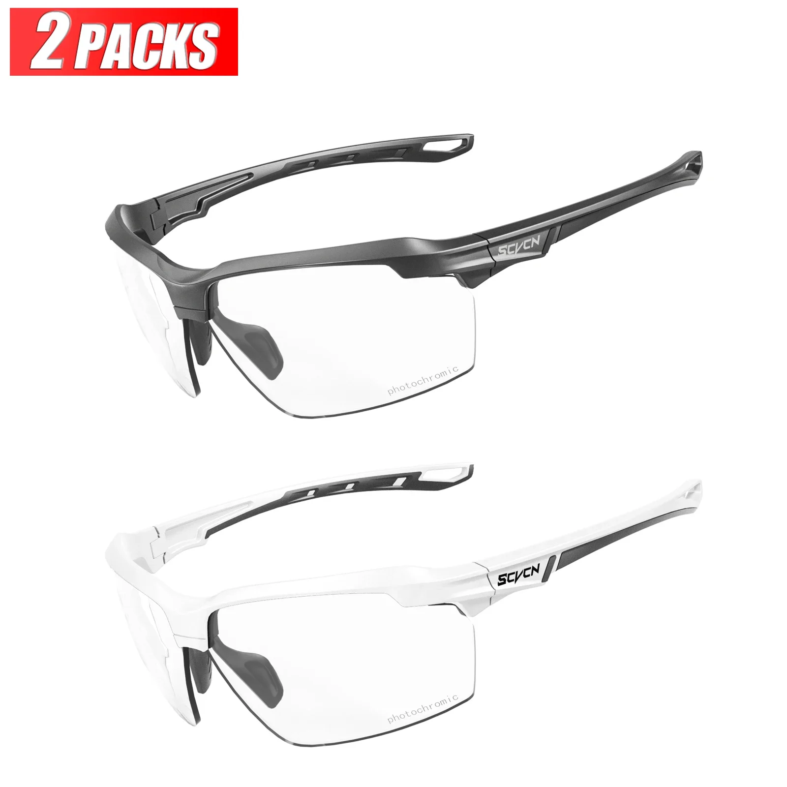 3PACKS SCVCN Meekleurende Fietsen Zonnebril Bril Fiets MTB Fiets Wandelen Golf UV400 Sportbril voor Mannen Vrouwen Baseball