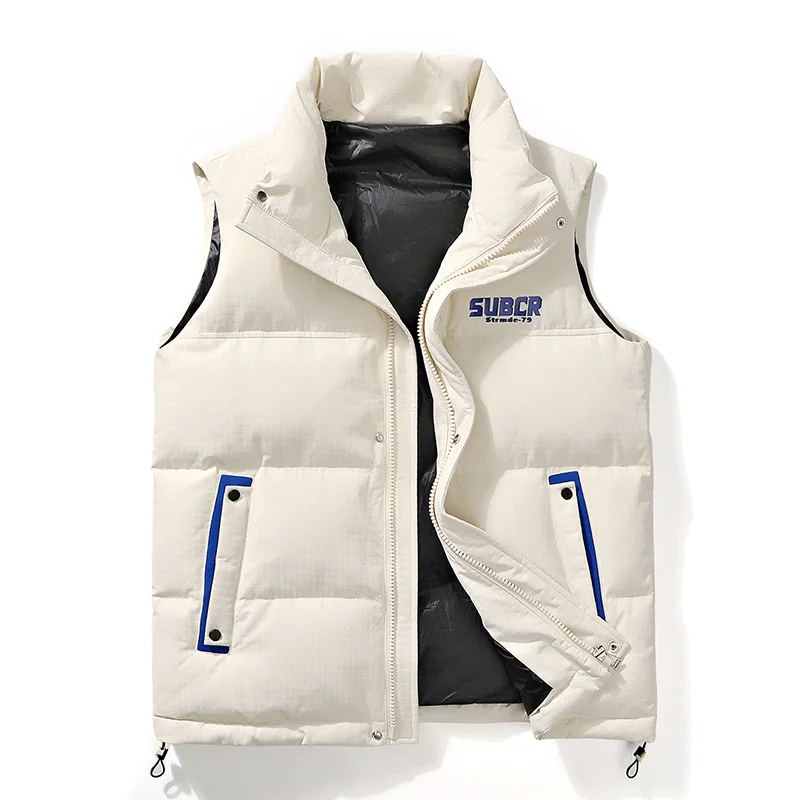

Winter Cotton Vest For Men Stand Collar Thickened Comfortable Sleeveless Jacket Casual Mens Vest For Daily Use And School Campus