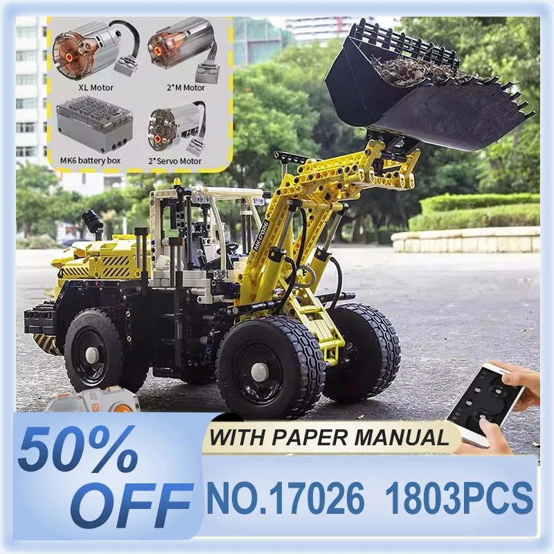 

Вообразная форма King 17026, техническая машина, игрушки, радиоуправляемый пневматический погрузчик L550, строительный блок-головоломка, грузовик, кирпич, детский рождественский подарок