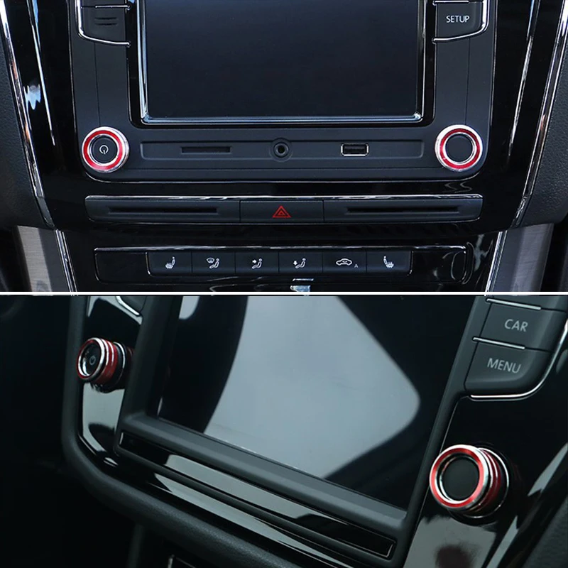 2pcs Navigation Panel Volume Knob Decoration Ring For VW Volkswagen Golf MK7 Polo Beetle Passat Interior Accessories Trim Cover