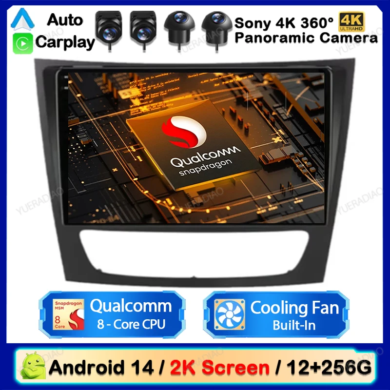 Android 14 Car Radio For Mercedes Benz E-class W211 E200 E220 E300 E350 E240 CLS 2002 - 2010 Multimedia Player GPS NAVI 4G WIFI