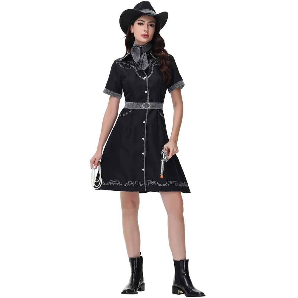 

Halloween Adult Women Cowboy Costumes Sexy Gothic Western Cowgirl Costumes Cosplay Uniforms Wild West Cowgirl Costumes
