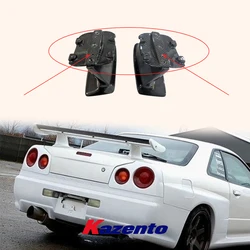 For Nissan Skyline R34 GTR OE Spoiler Only Carbon Fiber Wing Stand Lid Base Pair