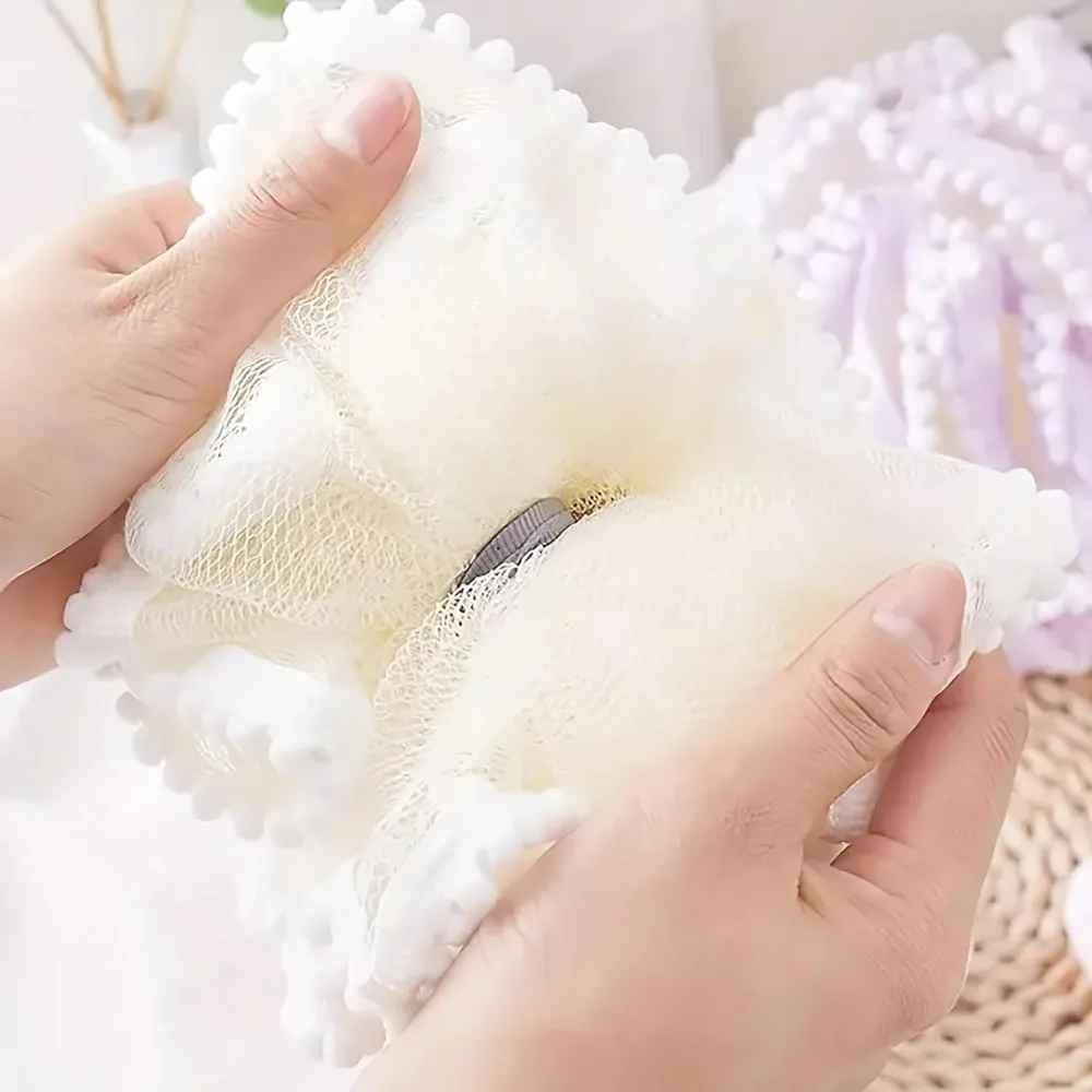 Bath Ball Loofah Sponge Pouf Puff Mesh Shower Soft Quick-Dry Exfoliating Foaming Deep Clean Body Scrubber Bathing Accessories