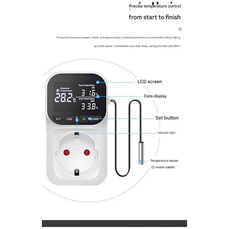 31BA Intelligent Digital Thermostat Sockets for Home Temperature Management LCD Display
