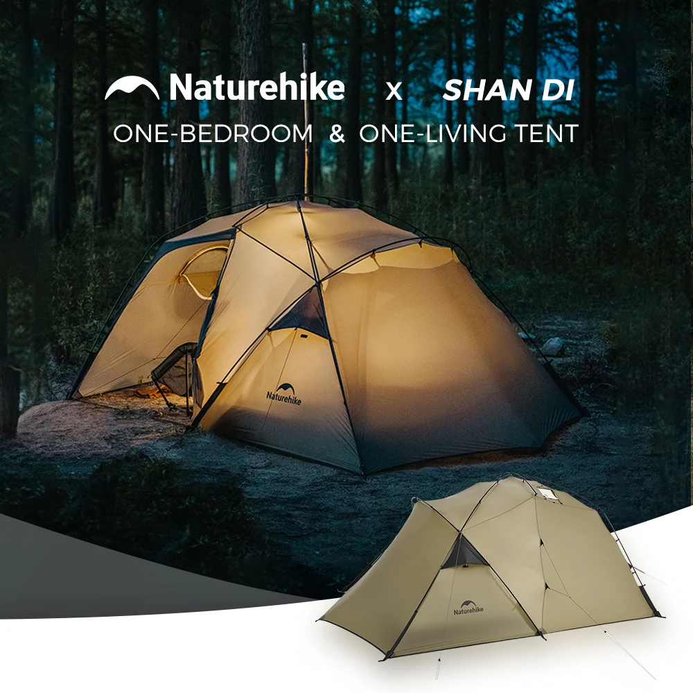 Naturehike 2 Person Camping Tent  Ultralight Family Travel Tent One Room One Hall Tent Outdoor Shelter Tent 4 Season Tent