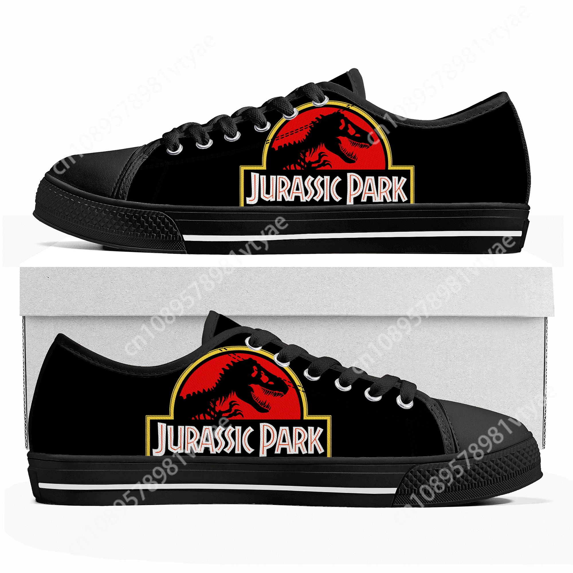 

Cartoon Dinosaur World Jurassic Park Low Top Sneakers Mens Womens Teenager High Quality Canvas Sneaker Couple Shoes Custom Shoe