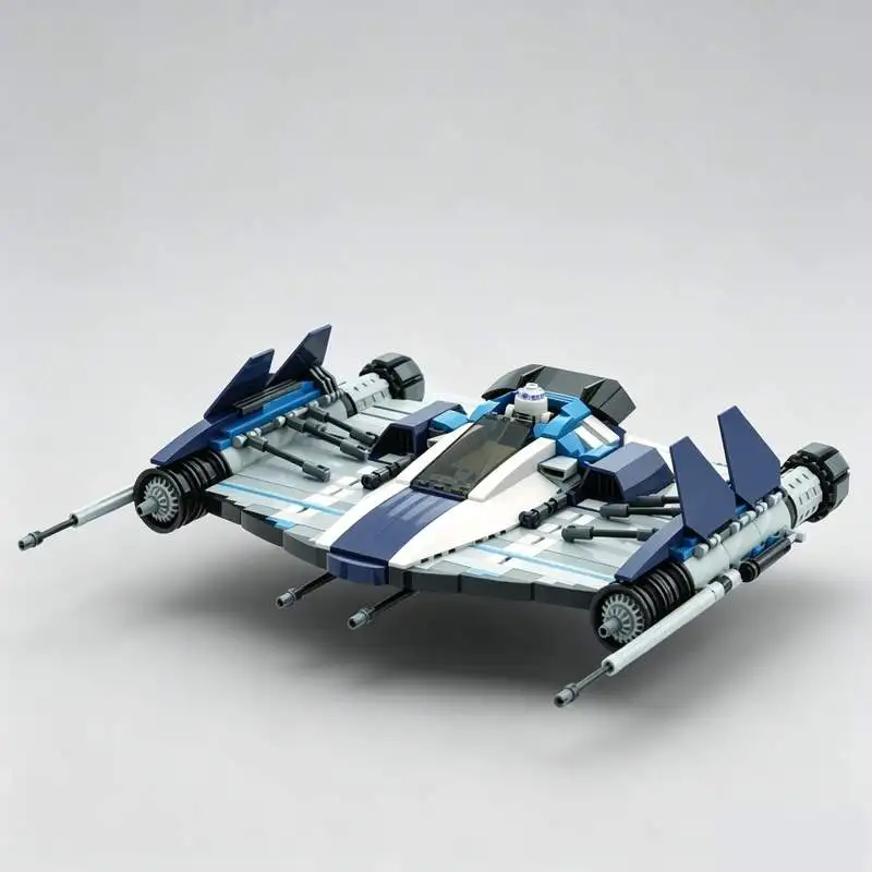 660PCS Modify Sci Fi Fighter Jet MOC Model Custom Puzzle Blocks Creative Assembly Educational Toy Collection Display Brick Gift