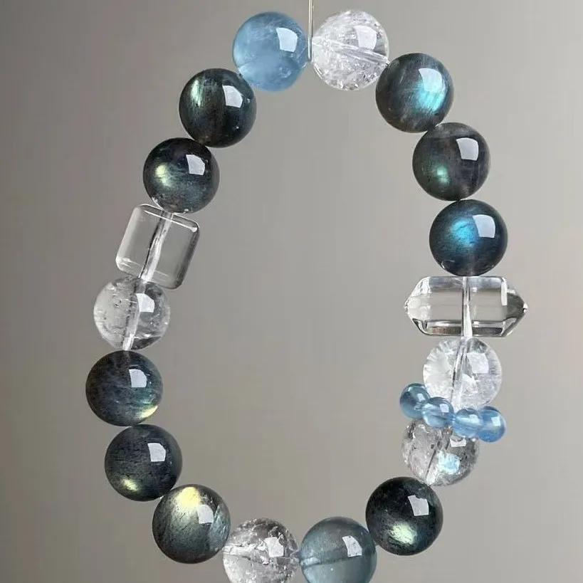 

Natural Moonstone, White Crystal Bracelet, Light Luxury Fashion Men's and Women's Bracelet, Gift